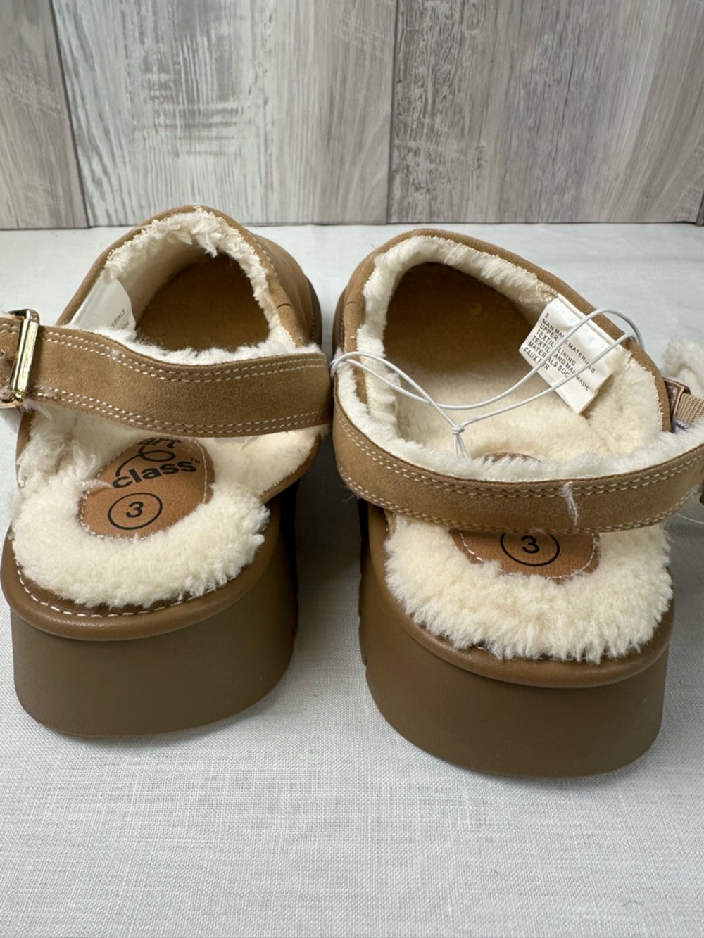 art class Tan Faux-Suede Shearling Slip-On Clog Mules - Picture 2 of 7